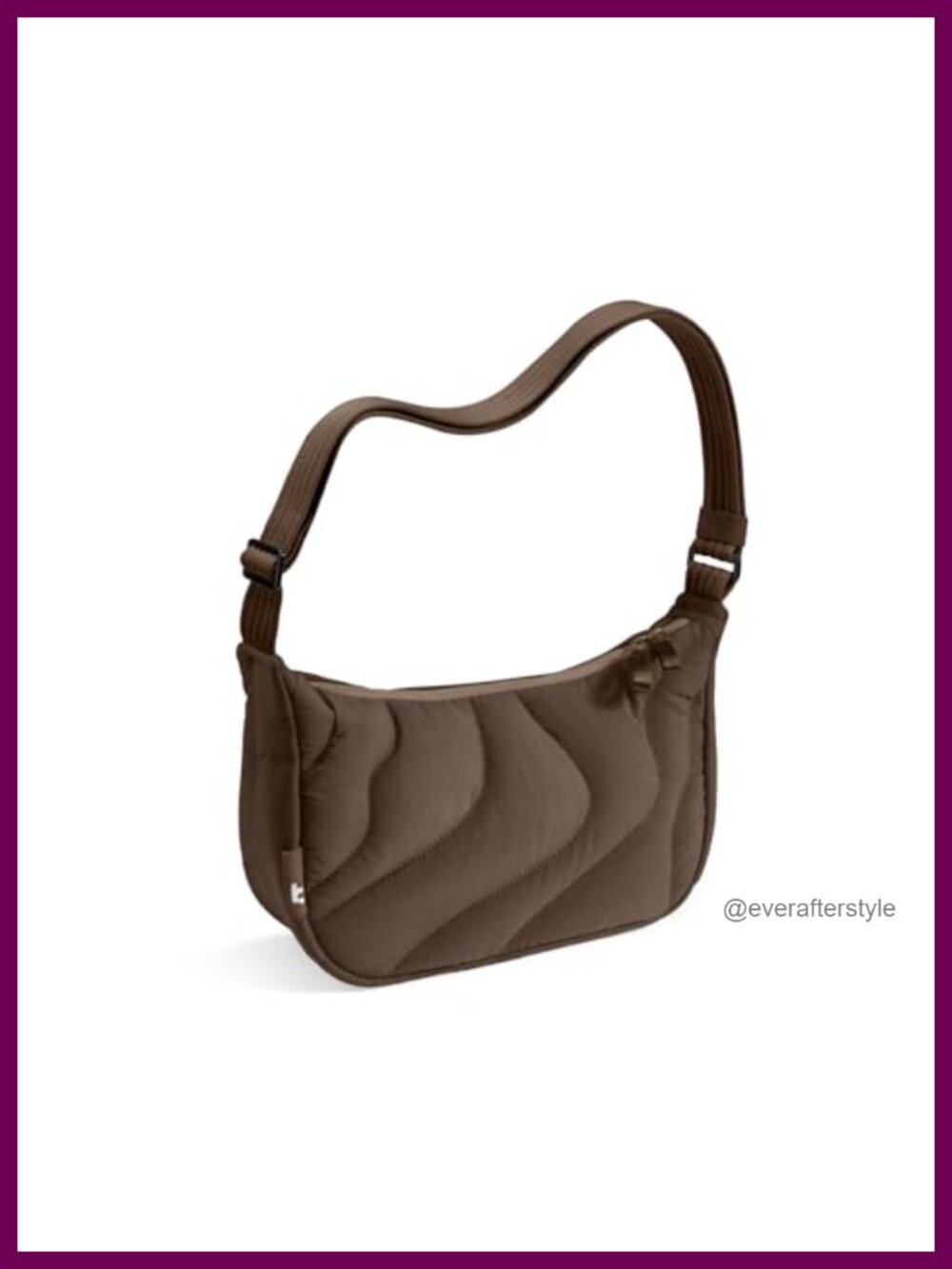 Puffer Sling Crossbody Bag Nylon Quilted Crescent Shoulder Purse Hobo